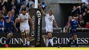 6 May 2017; Ruan Pienaar of Ulster celebrates setting up his side's second try by Andrew Trimble during the Guinness PRO12 Round 22 match between Ulster and Leinster at Kingspan Stadium in Belfast. Photo by Ramsey Cardy/Sportsfile