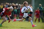 6 May 2017; Anna White, from St Brigid's, Co Kildare, competing in the U11 Tag Rugby event at the Aldi Community Games May Festival 2017 at National Sports Campus, in Abbotstown, Dublin.  Photo by Cody Glenn/Sportsfile