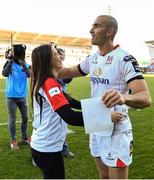 6 May 2017; Ulster's Ruan Pienaar with wife Monique following the Guinness PRO12 Round 22 match between Ulster and Leinster at Kingspan Stadium in Belfast. Photo by Ramsey Cardy/Sportsfile