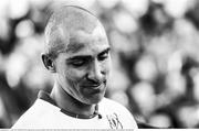 6 May 2017; (EDITORS NOTE: Image has been converted to black & white) Ulster's Ruan Pienaar following the Guinness PRO12 Round 22 match between Ulster and Leinster at Kingspan Stadium in Belfast. Photo by Ramsey Cardy/Sportsfile