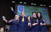 6 May 2017: Paul Kelly, Agnes Morris, Colleen Walls, Caroline Carvill, Martina Cunningham after they had won 'Ballad Group' award for their Clonduff GAA Club, Co Down, in the All-Ireland Scór Sinsear Finals at The Waterfront Theatre, Belfast. Photo by Ray McManus/Sportsfile