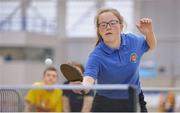 6 May 2017; Chloe Moore of Ramelton, Co Donegal, competing in the U16 and O13 Girl's Table Tennis during the Aldi Community Games May Festival 2017 at National Sports Campus, in Abbotstown, Dublin.  Photo by Sam Barnes/Sportsfile