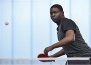 6 May 2017; Teslim Lawal of Deansrath, Co. Dublin, competing in the U16 and O13 Boy's Table Tennis during the Aldi Community Games May Festival 2017 at National Sports Campus, in Abbotstown, Dublin.  Photo by Sam Barnes/Sportsfile