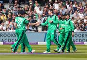 7 May 2017; Ireland players celebrate taking the wicket of Sam Billings during the One Day International between England and Ireland at Lord's, London, England. Photo by Matt Impey/Sportsfile