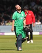7 May 2017; Paul Stirling of Ireland  is dismissed for 48 runs during the One Day International between England and Ireland at Lord's, London, England. Photo by Matt Impey/Sportsfile
