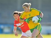 7 May 2017; Yvonne McMonagle of Donegal in action against Marie Ambrose of Cork during the Lidl Ladies Football National League Div 1 Final match between Cork and Donegal at Parnell Park, Dublin. Photo by David Maher/Sportsfile