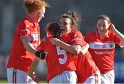 7 May 2017;  Cork players from left, Niamh Cotter, Melissa Duggan, Doireann O'Sullivan and Aine O'Sullivan celebrate at the end of the Lidl Ladies Football National League Div 1 Final match between Cork and Donegal at Parnell Park, Dublin. Photo by David Maher/Sportsfile