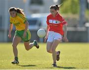 7 May 2017; Melisa Duggan of Cork in action against of Niamh Hegarty of Donegal during the Lidl Ladies Football National League Div 1 Final match between Cork and Donegal at Parnell Park, Dublin. Photo by David Maher/Sportsfile