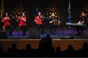 6 May 2017: The Bannow Ballymitty Club, Wexford, team of Dearbhla Daly, Jessica Reville, Paul O’Sullivan, Leona Reville and Ryan Staffort competing in the 'Ceol Uirlise' event in the All-Ireland Scór Sinsear Finals at The Waterfront Theatre, Belfast. Photo by Ray McManus/Sportsfile