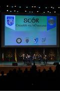 6 May 2017: The ultimate winning team of Áine O’Malley, Sarah McAuliffe, Niamh Floyd, Ruairí Floyd and Brian McAuliffe, from Newport GAA Club, Tipperary, competing in the 'Ceol Uirlise' event in the All-Ireland Scór Sinsear Finals at The Waterfront Theatre, Belfast. Photo by Ray McManus/Sportsfile