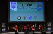 6 May 2017: The Glencar / Manorhamilton, Co leitrim, team of Nicole Clancy, Amanda Sweeney, Bronagh Rooney, Clare McMorrow, Shane Connaire, Declan Byrne, Aidan McLoughlin and Michael J. Rooney competing in the 'Rice Seit' event in the All-Ireland Scór Sinsear Finals at The Waterfront Theatre, Belfast. Photo by Ray McManus/Sportsfile