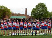 7 May 2017; The New York team during the national anthem during the Connacht GAA Football Senior Championship Preliminary Round match between New York and Sligo at Gaelic Park in the Bronx borough of New York City, USA. Photo by Stephen McCarthy/Sportsfile