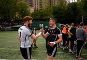 7 May 2017; Adrian McIntyre, right, and Aidan Devaney of Sligo celebrate following the Connacht GAA Football Senior Championship Preliminary Round match between New York and Sligo at Gaelic Park in the Bronx borough of New York City, USA. Photo by Stephen McCarthy/Sportsfile