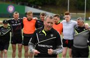 7 May 2017; Sligo manager Niall Carew speaks to his players following the Connacht GAA Football Senior Championship Preliminary Round match between New York and Sligo at Gaelic Park in the Bronx borough of New York City, USA. Photo by Stephen McCarthy/Sportsfile