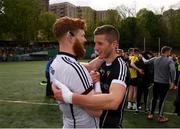 7 May 2017; Adrian McIntyre, right, and Aidan Devaney of Sligo celebrate following the Connacht GAA Football Senior Championship Preliminary Round match between New York and Sligo at Gaelic Park in the Bronx borough of New York City, USA. Photo by Stephen McCarthy/Sportsfile