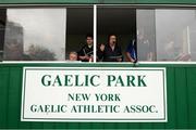 7 May 2017; RTÉ gaelic games commentator Marty Morrissey broadcasts live during the Connacht GAA Football Senior Championship Preliminary Round match between New York and Sligo at Gaelic Park in the Bronx borough of New York City, USA. Photo by Stephen McCarthy/Sportsfile