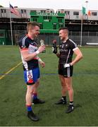 7 May 2017; Vinny Cadden of New York and Cian Breheny of Sligo following the Connacht GAA Football Senior Championship Preliminary Round match between New York and Sligo at Gaelic Park in the Bronx borough of New York City, USA. Photo by Stephen McCarthy/Sportsfile