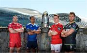 8 May 2017; Players, from left, Ken Owens of Scarlets, Isa Nacewa of Leinster, Rory Scannell of Munster, and Rhys Webb of Ospreys in attendance at a Guinness PRO12 Semi-Final Press Event on Bath Avenue in Dublin. Photo by Piaras Ó Mídheach/Sportsfile