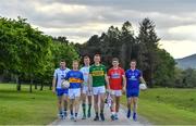 8 May 2017; In attendance at the Munster GAA Senior Football & Hurling Championships 2017 launch at Muckross House in Killarney, Co. Kerry, from left, Paul Whyte of Waterford, Brian Fox of Tipperary, Donal O'Sullivan of Limerick, Johnny Buckley of Kerry, Mark Collins of Cork and Eóin Cleary of Clare. Photo by Brendan Moran/Sportsfile