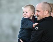 8 May 2017; Shane Keegan manager of Galway United with his son Conor, age 2, before the start of the SSE Airtricity League Premier Division match between Galway United and Derry City FC at Eamonn Deacy Park in Galway. Photo by David Maher/Sportsfile