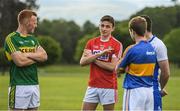 8 May 2017; Footballers, from left, Johnny Buckley of Kerry, Mark Collins of Cork, Brian Fox of Tipperary and Paul Whyte of Waterford during the Munster GAA Senior Football & Hurling Championships 2017 launch at Muckross House in Killarney, Co. Kerry. Photo by Brendan Moran/Sportsfile