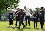 9 May 2017; Shamrock Rovers player Paul Corry was in Bluebell Community Centre today at the AIG Heroes event along with pupils from St Ultans School in Cherry Orchard, Dublin. The AIG Heroes initiative is part of the insurance company’s community engagement programme and is designed to give support to local communities by leveraging their sporting sponsorships to provide positive role models and build confidence for young people. More information at www.aig.ie.  Bluebell Community College, Bluebell, Dublin. Photo by Sam Barnes/Sportsfile