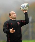 8 November 2011; Ulster's Rory Best in action during squad training ahead of their Heineken Cup, Pool 4, Round 1, match against ASM Clermont Auvergne on Saturday. Ulster Rugby Squad Training, Newforge Country Club, Belfast, Co. Antrim. Picture credit: Oliver McVeigh / SPORTSFILE