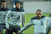 10 November 2011; Republic of Ireland's Simon Cox, left,  in action with his team-mate Jonathan Walters, during squad training ahead of their UEFA EURO2012 Qualifying Play-off 1st leg match against Estonia on Friday. Republic of Ireland manager Giovanni Trapattoni is to decided between the two players to partner captain Robbie Keane. Republic of Ireland Squad Training, A Le Coq Arena, Tallinn, Estonia. Picture credit: David Maher / SPORTSFILE