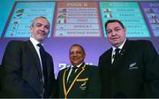 10 May 2017; Head coaches, from left, Conor O'Shea of Italy, Allister Coetzee of South Africa and Steve Hansen of New Zealand pose during the Rugby World Cup 2019 Pool Draw at the Kyoto State Guest House on May 10, 2017 in Kyoto, Japan. Photo by Dave Rogers - World Rugby/World Rugby via Sportsfile
