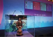 10 May 2017; The William Webb Ellis Cup is displayed during the Rugby World Cup 2019 Pool Draw at the Kyoto State Guest House on May 10, 2017 in Kyoto, Japan. Photo by Dave Rogers - World Rugby/World Rugby via Sportsfile