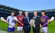 10 May 2017; Bord Gáis Energy today launched its new #HurlingToTheCore campaign at Croke Park to mark the beginning of a summer of hurling.  #HurlingToTheCore celebrates Bord Gáis Energy’s belief that hurling is more than a sport or pastime - it is deeply ingrained in Irish history and stitched into our national identity.  In attendance at the Bord Gáis Energy Summer of Hurling Launch is GAA Director General, Páraic Duffy, right of centre, with from left, Patrick Curran of Waterford, Joe Canning of Galway, Dave Kirwan, Managing Director, Bord Gáis Energy and Conor McDonald of Wexford. Croke Park in Dublin. Photo by Sam Barnes/Sportsfile