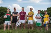 11 May 2017; In attendance at the launch of Connacht GAA Senior Football Championship 2017 are, from left, Cillian O’Connor of Mayo, Kevin McDonnell of Sligo, Gary O’Donnell of Galway, Donal Wrynn of Leitrim, Liam Gavaghan of London and Sean McDermott of Roscommon. Connacht GAA Centre in Claremorris, Co. Mayo. Photo by Sam Barnes/Sportsfile