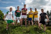 11 May 2017; In attendance at the launch of Connacht GAA Senior Football Championship 2017 are, from left, Liam Gavaghan of London, Cillian O’Connor of Mayo, Gary O’Donnell of Galway, Sean McDermott of Roscommon, Donal Wrynn of Leitrim and Kevin McDonnell of Sligo. Connacht GAA Centre in Claremorris, Co. Mayo. Photo by Sam Barnes/Sportsfile
