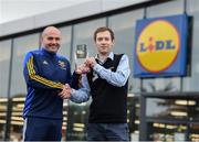 12 May 2017; The Lidl / Irish Daily Star Manager of the Month for April was announced today as Shane Ronayne from Tipperary. Shane led Tipperary through an unbeaten League campaign to the Lidl NFL Division 3 Final which they eventually drew with Wexford with the replay set to take place this weekend in Birr. Shane was presented with the award by Yuris Akerbergs, Deputy Manager Lidl Clonmel. Lidl, Clonmel, Co. Tipperary. Photo by Diarmuid Greene/Sportsfile