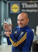 12 May 2017; The Lidl / Irish Daily Star Manager of the Month for April was announced today as Shane Ronayne from Tipperary. Shane led Tipperary through an unbeaten League campaign to the Lidl NFL Division 3 Final which they eventually drew with Wexford with the replay set to take place this weekend in Birr. Shane was presented with the award by Yuris Akerbergs, Deputy Manager Lidl Clonmel. Lidl, Clonmel, Co. Tipperary. Photo by Diarmuid Greene/Sportsfile