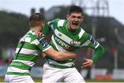 12 May 2017; Trevor Clarke, right, of Shamrock Rovers celebrates with team-mate Simon Madden after scoring his side's second goal during the SSE Airtricity League Premier Division game between Bohemians and Shamrock Rovers at Dalymount Park in Dublin. Photo by David Maher/Sportsfile