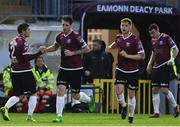 12 May 2017; Stephen Folan of Galway United, second from left, celebrates with team-mates after scoring his side's first goal during the SSE Airtricity League Premier Division game between Galway United and Cork City at Eamonn Deasy Park in Galway. Photo by Sam Barnes/Sportsfile