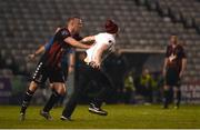 12 May 2017; Lorcan Fitzgerald of Bohemians restrains asupporter during the SSE Airtricity League Premier Division game between Bohemians and Shamrock Rovers at Dalymount Park in Dublin. Photo by David Maher/Sportsfile
