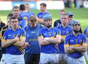 4 September 2011; Tipperary players, including David Young, 26, John O'Brien, 14, and captain Eoin Kelly watch the presentation. GAA Hurling All-Ireland Senior Championship Final, Kilkenny v Tipperary, Croke Park, Dublin. Picture credit: Ray McManus / SPORTSFILE
