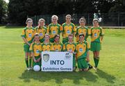 28 August 2011; The Donegal team, back row, left to right, Amy Ní Chuinn, St. Fiachra S.N.S., Beaumont, Co. Dublin, Chantelle Lynam, St. Brigid's N.S., Ballynacargy, Co. Westmeath, Katie Bellew, Scoil Naomh Eoin, Navan, Co. Meath, Kate Keenan, St. Mary's N.S., Knockbridge, Co. Louth, Dara Morahan, St. Patrick's N.S., Drumshanbo, Co. Leitrim, front row, left to right, Leah Grimes, St. Joseph's N.S., Dundalk, Co. Louth, Chloe Duffy, Tang N.S., Ballymahon, Co. Longford, Caitlín Kelly, St. Mary's P.S., Killyclogher, Co. Tyrone, Cara Doherty, St. Colmcille's P.S., Claudy, Co. Derry, Eadaoin Nig Uidhir, Gaelscoil Ultain, Co. Monaghan. Go Games Exhibition - Sunday 21st August 2011, Clonliffe College, Dublin. Picture credit: Ray McManus / SPORTSFILE