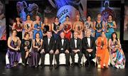 12 November 2011; The O'Neills TG4 Ladies Football All-Star team, back row, from left, Therese McNally, Monaghan, Elaine Kelly, Dublin, Mary Kirwan, Laois, Ciara McAnespie, Monaghan, Rhona Ni Bhuachalla, Cork, Sinead Aherne, Dublin, Brid Stack, Cork, Briege Corkery, Cork, Deirdre O'Reilly, Cork and Geraldine O'Flynn, Cork, with, front, from left, Irene Munnelly, Meath, Grainne McNally, Monaghan, Sharon Courtney, Monaghan, Pol O Gallchoir, Ceannsai, TG4, Pat Quill, President, Ladies Gaelic Football Association, John Treacy, Chief Executive, Irish Sports Council, Tony Towell, Managing Director, O'Neill's, Juliet Murphy, Cork and Tracey Lawlor, Laois, at the O'Neills TG4 Ladies Football All-Star Awards 2011. Citywest Hotel, Saggart, Co. Dublin. Picture credit: Brendan Moran / SPORTSFILE