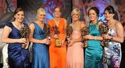 12 November 2011; Cork players, from left, Rhona Ni Bhuachalla, Deirdre O'Reilly, Juliet Murphy, who also won the Senior Players' Player of the Year, Brid Stack, Geraldine O'Flynn and Briege Corkery with their All Star Awards at the O'Neills TG4 Ladies Football All-Star Awards 2011. Citywest Hotel, Saggart, Co. Dublin. Picture credit: Brendan Moran / SPORTSFILE