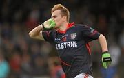 13 November 2011; Keith McGuinness, Edenderry, Offaly, celebrates after scoring his side's first goal. AIB Leinster GAA Football Senior Club Championship, First Round, Athy, Kildare v Edenderry, Offaly, St Conleth's Park, Newbridge, Co. Kildare. Picture credit: Brendan Moran / SPORTSFILE