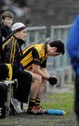 13 November 2011; A dejected Aaron Kernan, Crossmaglen Rangers, Armagh, sits on the bench after a second half red card. AIB Ulster GAA Football Senior Club Championship Semi-Final, Crossmaglen Rangers, Armagh v Ballinderry Shamrocks, Derry, Casement Park, Belfast, Co. Antrim. Picture credit: Oliver McVeigh / SPORTSFILE