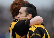 13 November 2011; Oisin McConville, Crossmaglen Rangers, Armagh, is congratulated at the final whistle. AIB Ulster GAA Football Senior Club Championship Semi-Final, Crossmaglen Rangers, Armagh v Ballinderry Shamrocks, Derry, Casement Park, Belfast, Co. Antrim. Picture credit: Oliver McVeigh / SPORTSFILE