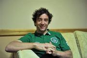 13 November 2011; Republic of Ireland's Stephen Hunt during a player mixed zone ahead of their UEFA EURO2012 Qualifying Play-off 2nd leg match against Estonia on Tuesday. Republic of Ireland Player Mixed Zone, Grand Hotel, Malahide, Dublin. Picture credit: David Maher / SPORTSFILE