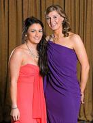 12 November 2011; Lucy Mulhall, left, and Caitríona McKeon, both Wicklow, at the O'Neills TG4 Ladies Football All-Star Awards 2011. Citywest Hotel, Saggart, Co. Dublin. Picture credit: Brendan Moran / SPORTSFILE