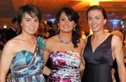 12 November 2011; Monaghan footballers, from left, Cora Courtney, Christina Reilly and Sharon Courtney, at the O'Neills TG4 Ladies Football All-Star Awards 2011. Citywest Hotel, Saggart, Co. Dublin. Picture credit: Brendan Moran / SPORTSFILE