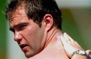 20 May 2002; Jason McAteer receives some sunblock to his neck during a Republic of Ireland squad training session at Ada Gym in Susupe, Saipan, Northern Mariana Islands. Photo by David Maher/Sportsfile