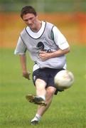 21 May 2002; Robbie Keane during a Republic of Ireland squad training session at Ada Gym in Susupe, Saipan, Northern Mariana Islands. Photo by David Maher/Sportsfile